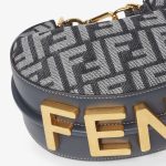 FENDI Fendigraphy Mini Dark blue denim-effect FF jacquard mini-bag - Image 2